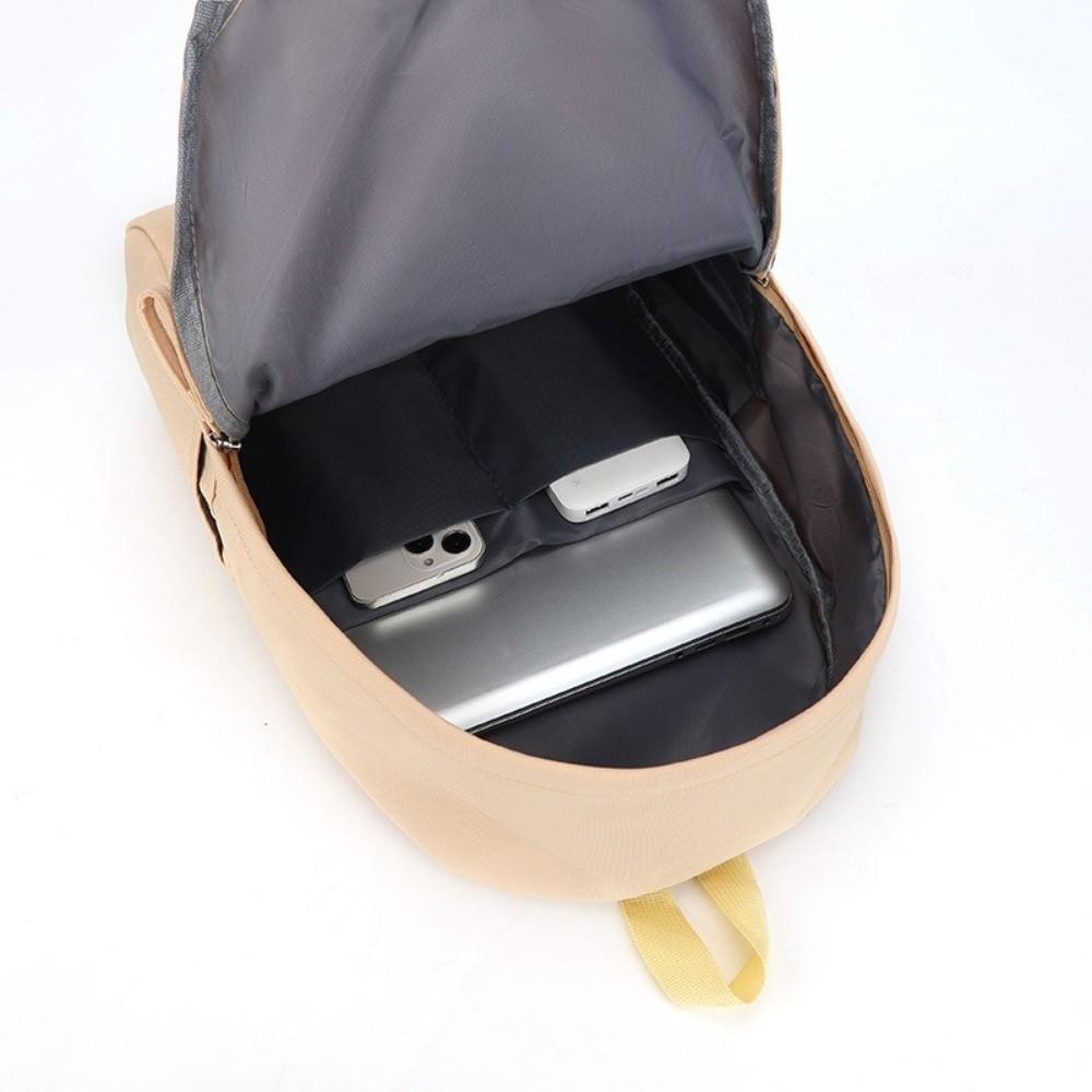 Solid Color Nylon Backpack Large Capacity Korean Style School Bag Rear Plug-in Box Design Travel Backpack for Adults Student
