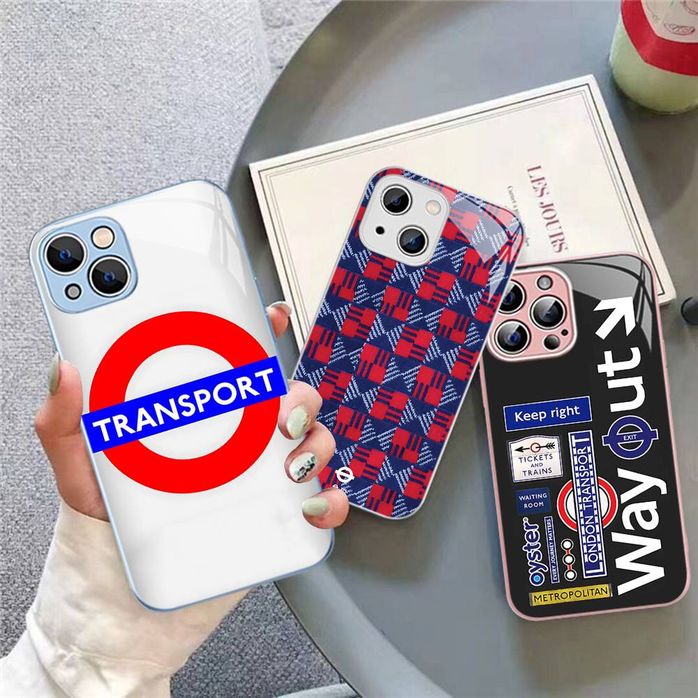 L-London U-Underground For IPhone 14 13 12 Mini 11 Pro XS Max X XR 14 Plus Tempered Glass Cover
