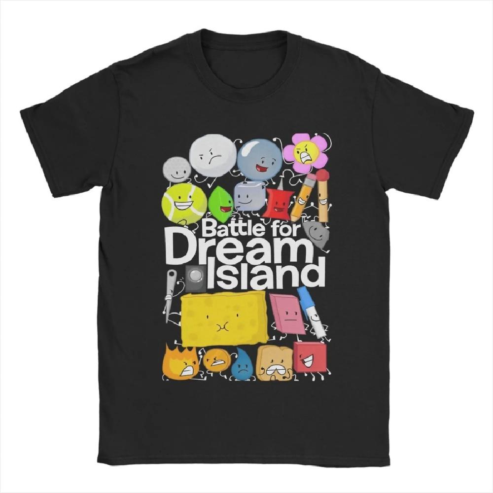 Футболка BFDI Battle for Dream Island Летние хлопковые футболки для мужчин Харадзюку Футболка с пользовательским логотипом Короткий рукав Y2K Ретро футболки