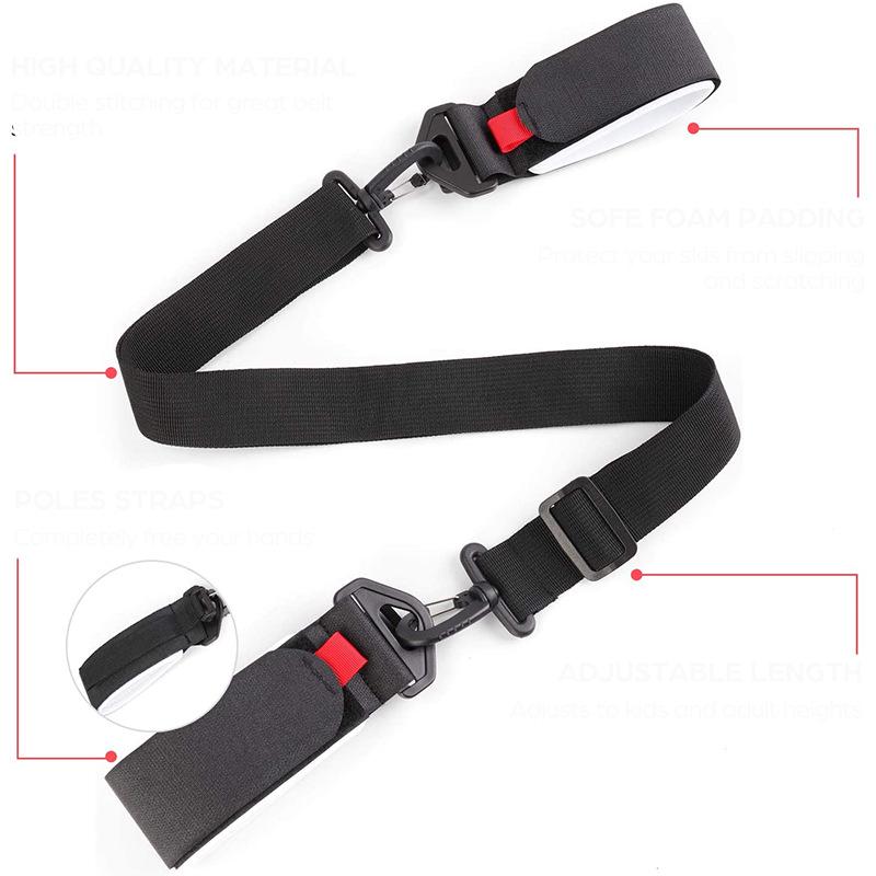 Dual Ski Board Shoulder Strap with Tie-Down for Outdoor Equipment Access