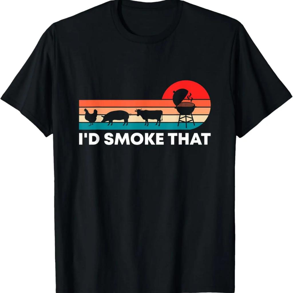Retro I'd Smoke That BBQ Cook Chef Funny Grilling Barbecue T-Shirt
