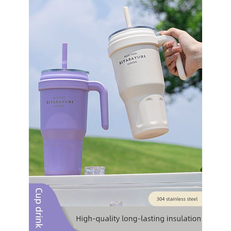 Large-Capacity Thermos Cup for Women, Good-Looking Ice Cup, Portable Car Coffee Cup, Outdoor Sports Water Bottle, Tea Cup