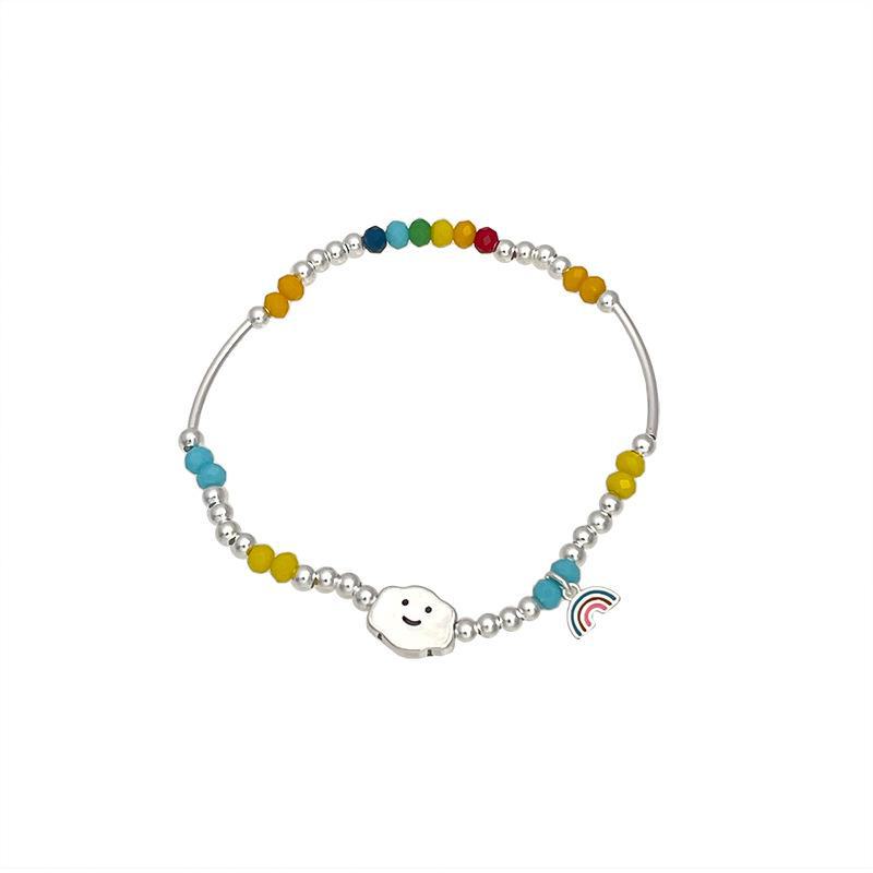Корейский браслет из бисера «Смайлик-медведь» с любовью — 2021 г., регулируемый радужный дизайн