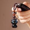 Шармы для ключей автомобиля Сандаловое дерево Брелок Подвеска Счастливый кот Ремешок для ключей Кольцо для мобильного телефона Женщины