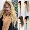 Long Curly Clip In Ponytail Hair Extensions Natural Synthetic Blonde Drawstring Pony Tail Hairpieces for Afro Women