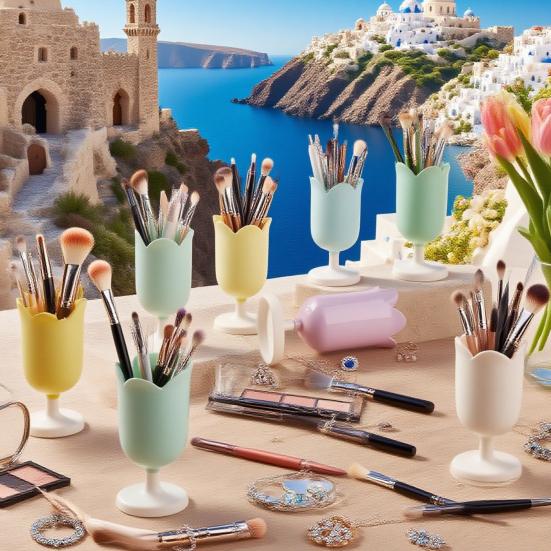 Tulip Pen Holder Cute Desktop Organizer for Girls Students Multi-Function Pencil Cup Desk Decor for Home School Office