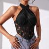 Transparent Lace Camisole Mesh Fishbone Corset Camisole Sweet Lace Flower Corset  Travel