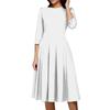 Women's Casual And Fashionable 3/4 Sleeve Pocket With Back Zipper Dress