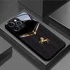 Черное Золотое Изображение Лошади Закаленное Стекло Черный Чехол Для Телефона Для iPhone 17 16 15 14 13 12 11 Pro Max 17 Air 7 8 Plus XR XS X Чехол