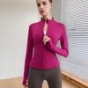Nude Feel Women's Slim Fit Long Sleeve Yoga Jacket: Stand Collar, High-End Autumn/Winter Fitness Apparel