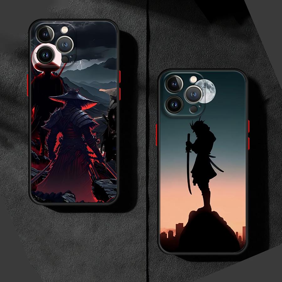 Крутой чехол для телефона с аниме-самураем для Apple iPhone 15 16 Pro XS Max 16e 13 14 Plus XR SE 7 8 12 11 Pro plus Матовый