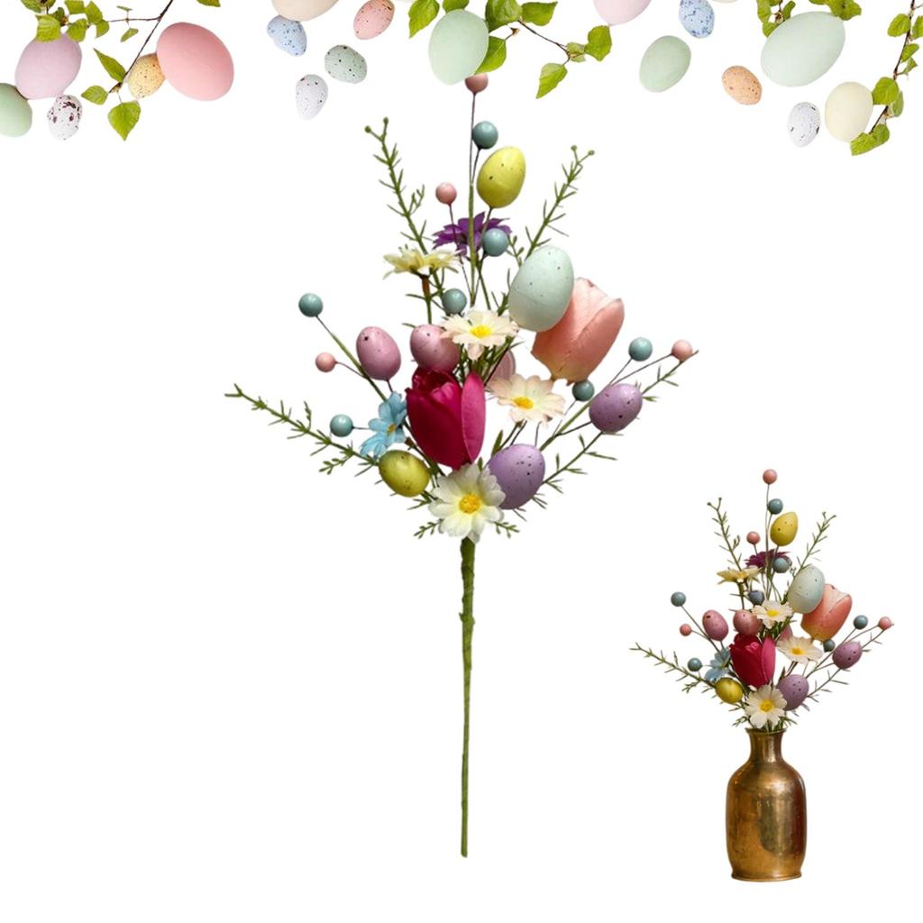 Стебли пасхальных яиц Ветка Пенопластовое яйцо Весна Искусственные ветки Пасхальный наполнитель для вазы Цветочные пики для настольных центральных элементов Домашний декор