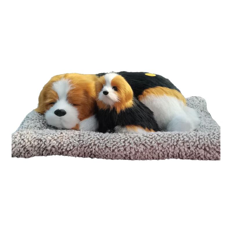 Leleidi Simulation Dog Car Dashboard Decoration with Charcoal Bag