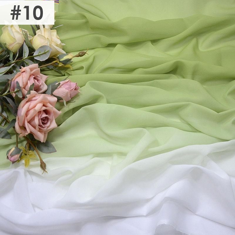 100D Chiffon Fabric Gradient Color Organza Tulle Fabric For Diy Ancient Style Hanfu Dress Stage Dance Costume Drape Decor Craft