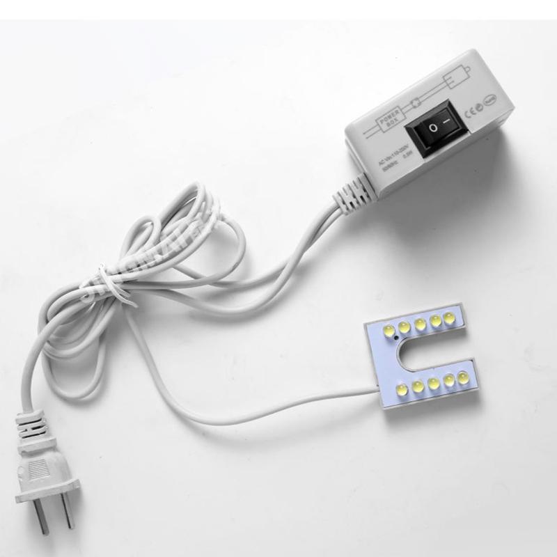 Светильник для швейной машины с вилкой ЕС/США 10LED/COB U-образной формы, гибкий промышленный светильник с магнитным основанием, рабочее освещение для верстака