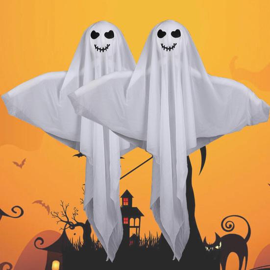 Хэллоуин подвесное украшение-призрак светящийся белый призрак с гирляндой для использования в помещении и на открытом воздухе