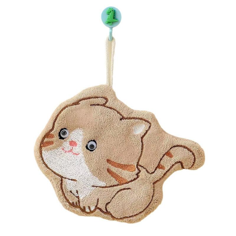 Бегущий котенок полотенце для рук можно повесить детский носовой платок утолщенный коралловый флис кухня ванная комната подвесной