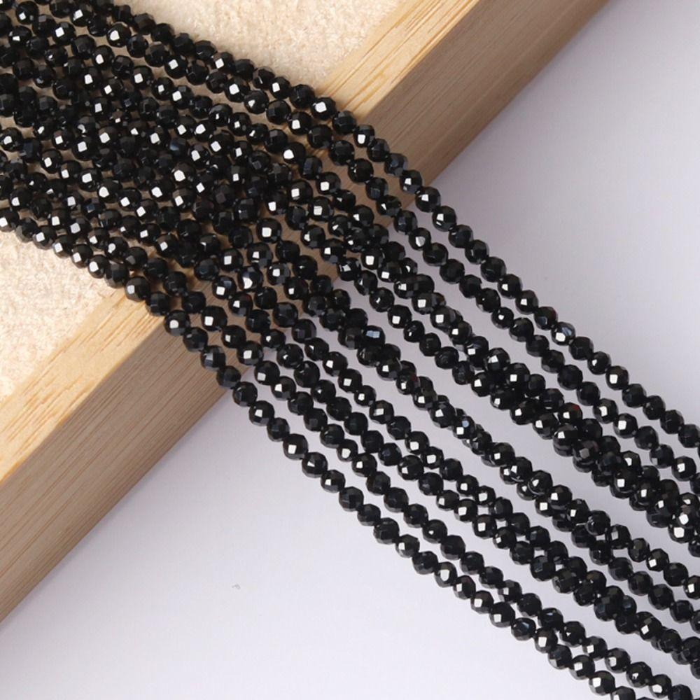 2/3/4mm DIY Bracelets Materials Handmade Loose Spacer Beads Black Spinels Stone Beads Necklace