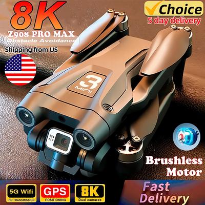 Z908 Pro Max GPS Drone Brushless 8K HD Двойная камера Оптический поток Избегание препятствий Складной квадрокоптер RC Дальность 9000 м