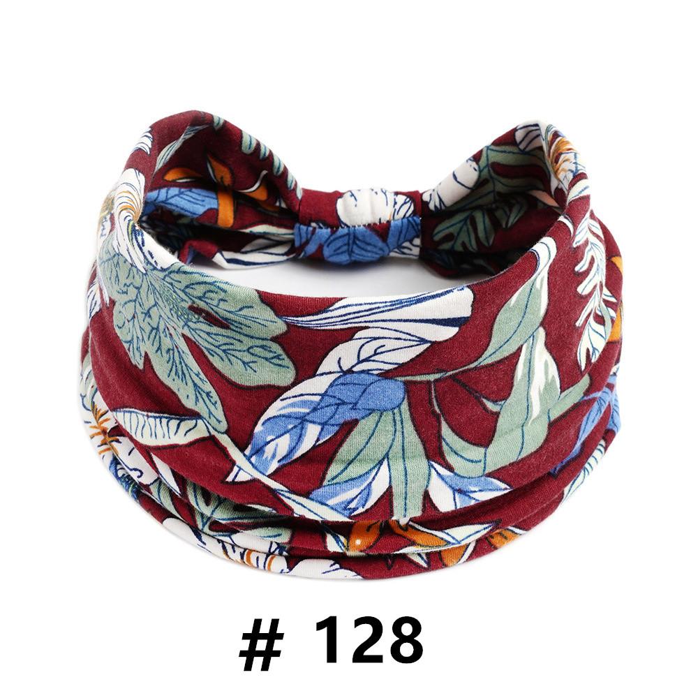 Бохо повязки на голову для женщин Хлопковые широкие повязки на голову Эластичная повязка для волос Нескользящая для тренировок Йоги Бега Тюрбан Головной убор Аксессуары для волос