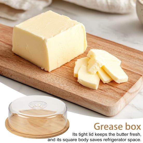 Бамбуковая масленка с крышкой, поднос для торта, большой держатель для мини-тортов, кухонный контейнер для хранения, коробка, доска для сыра, тарелки