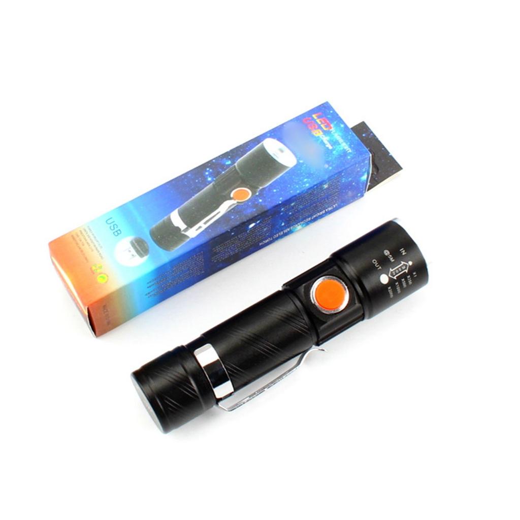 Mx-616-Usb Rechargeable Telescopic Zoom Strong Light Usb Rechargeable  Flashlight