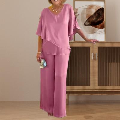 Женские летние комплекты из двух частей с V-образным вырезом и неровным многослойным подолом, широкий топ