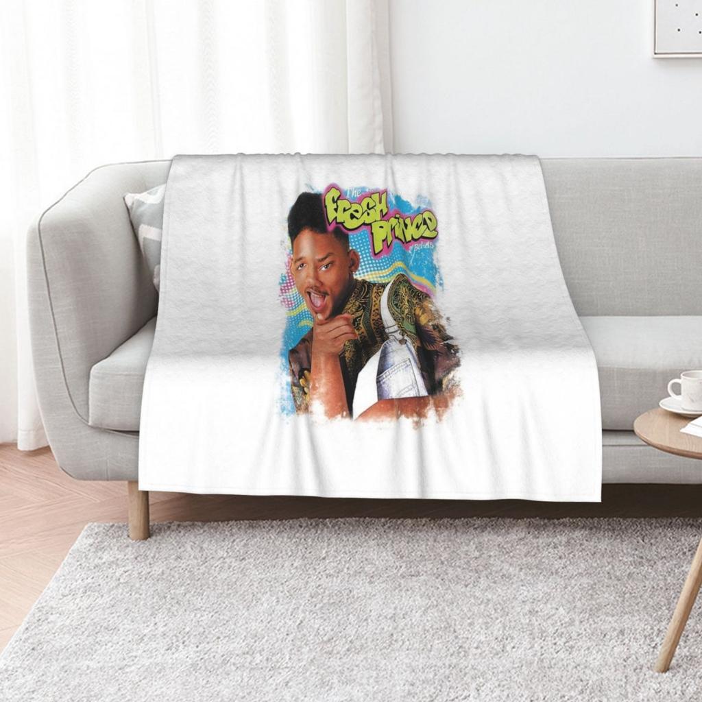 The Fresh Prince of Bel-Air White Gift For Fan, Gift T-Shirt For Women, Kids, Adults Men, Halloween day, Thanksgiv Throw Blanket