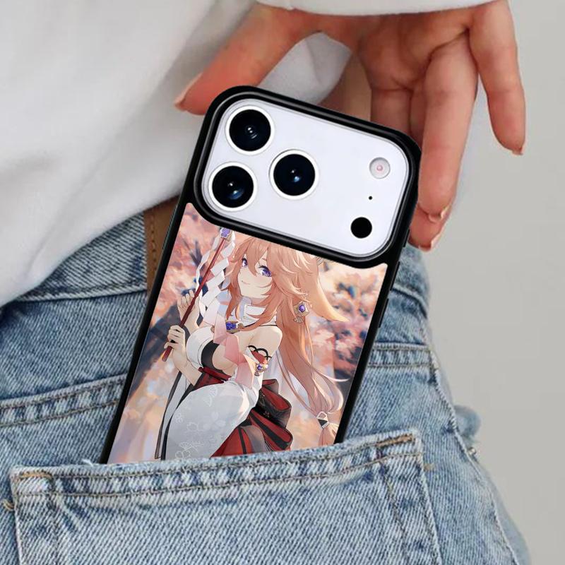 Чехол для телефона Genshin Impact Яэ Мико для iPhone 16e 15 14 13 12 17 Pro Max Plus Air 17pro Чехол Coque