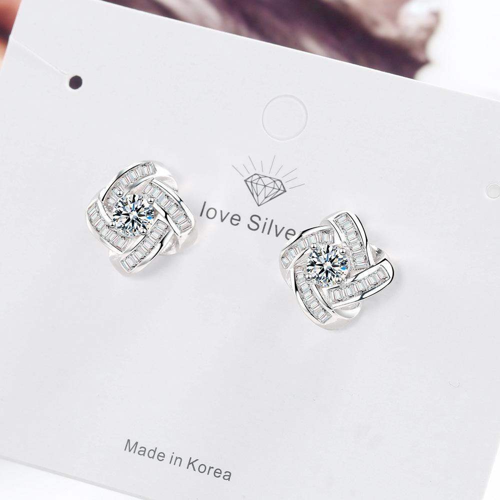 Спиннинг Минималистский Подарок Модные Циркониевые Сверкающие Классические Серьги-Гвоздики Для Женщин Ослепительные Женские Элегантные Аксессуары Вечные Ювелирные Изделия