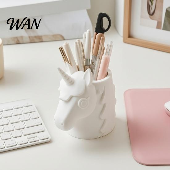 Girly Desktop Accessories 3D Printed Horse Makeup Brush Holder for Desk, Cute Vanity Organizer Pen Pens And Stationery, Kawaii Storage Container Home