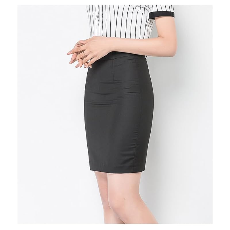 [billevan] узкая юбка женская разрез OL офисная юбка растягивается работа в офисе поиск работы поездка на работу (JP, алфавит, L, черный)