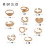 Модный женский набор из 10 колец - Женское кольцо Металлическое кольцо Глянцевое кольцо Металлическое кольцо Праздничный подарок