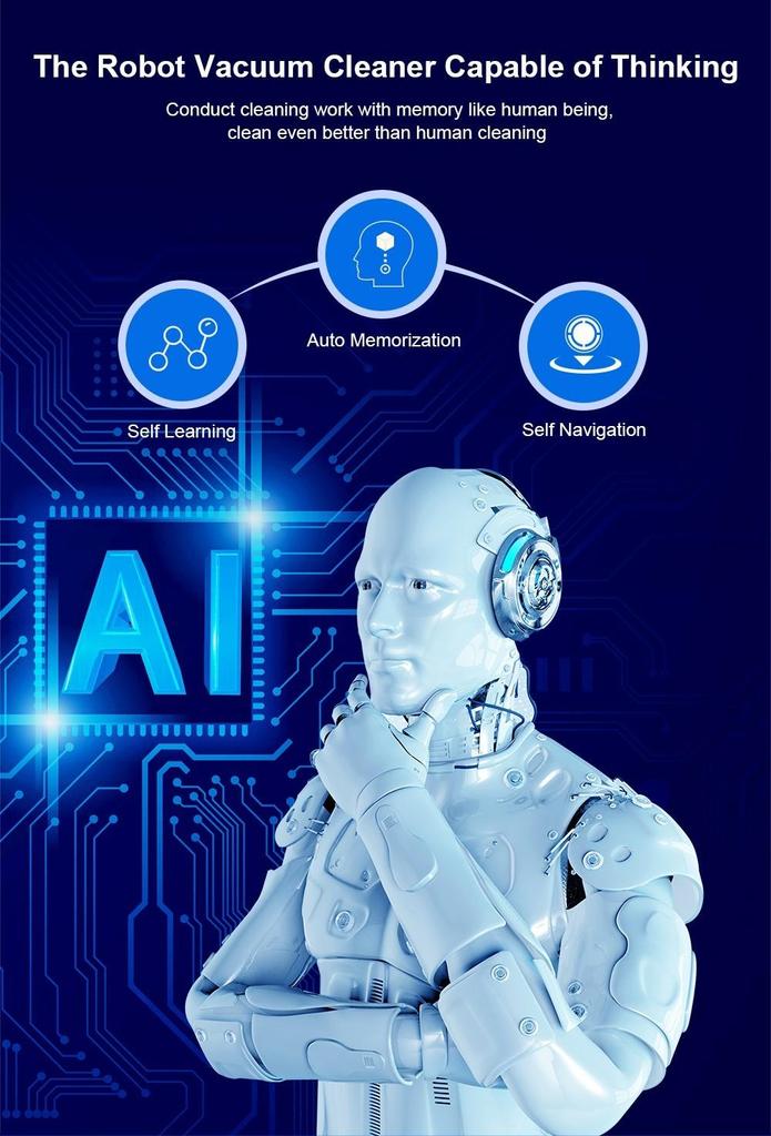 Liectroux L200 Robot Vacuum Cleaner, Max 4000Pa Suction, Smart Mapping, 230ml Electric Control Water Tank