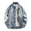 New Spring and Autumn Long-sleeved Plaid Shirt Loose Fashionable Shirt Men's Jacket Youth Large Size Versatile