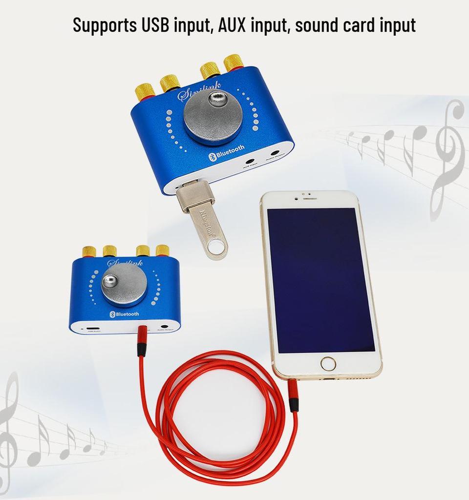 Усилитель стереосигнала Bluetooth 10 Вт/20 Вт для систем 12 В/24 В - модель XY-KA15H