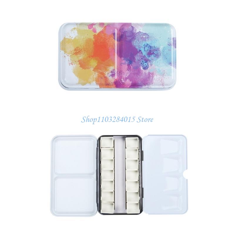 R6FF Empty Watercolor Palette-Trays Travel-Size Portable Paint Boxes Metal Empty Watercolor Tin Palette-Paint Case DIY Crafts