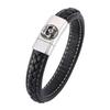 Fashion Skull Men Bracelet Braided Leather Bracelets Punk Bracelet Stainless Steel Buckle Fashion Bangles