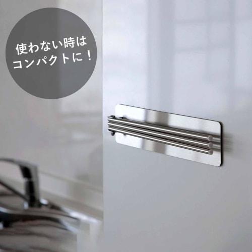 Shimomura Kihan Stainless Steel Dishcloth Rack, Perfect Fit, Made in Japan, 3-Piece Set, Magnetic, No Tools Required, 38030, Tsubame-Sanjo