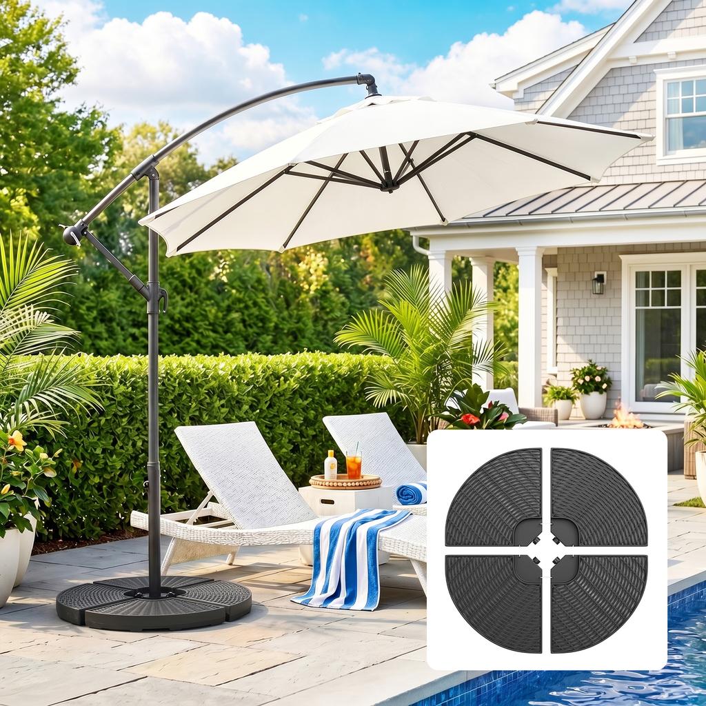 52kg Four Piece Fillable Cantilever Parasol Weight Set
