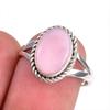 Ювелирное кольцо из чистого серебра 925 пробы с натуральным розовым опалом, размер 7 a7l61
