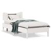 VidaXL Bed Frames Without Mattress White 75x190 Cm Solid Pine Wood, Bed, Bedroom Furniture, Wooden Bed, Single Bed, 3328257