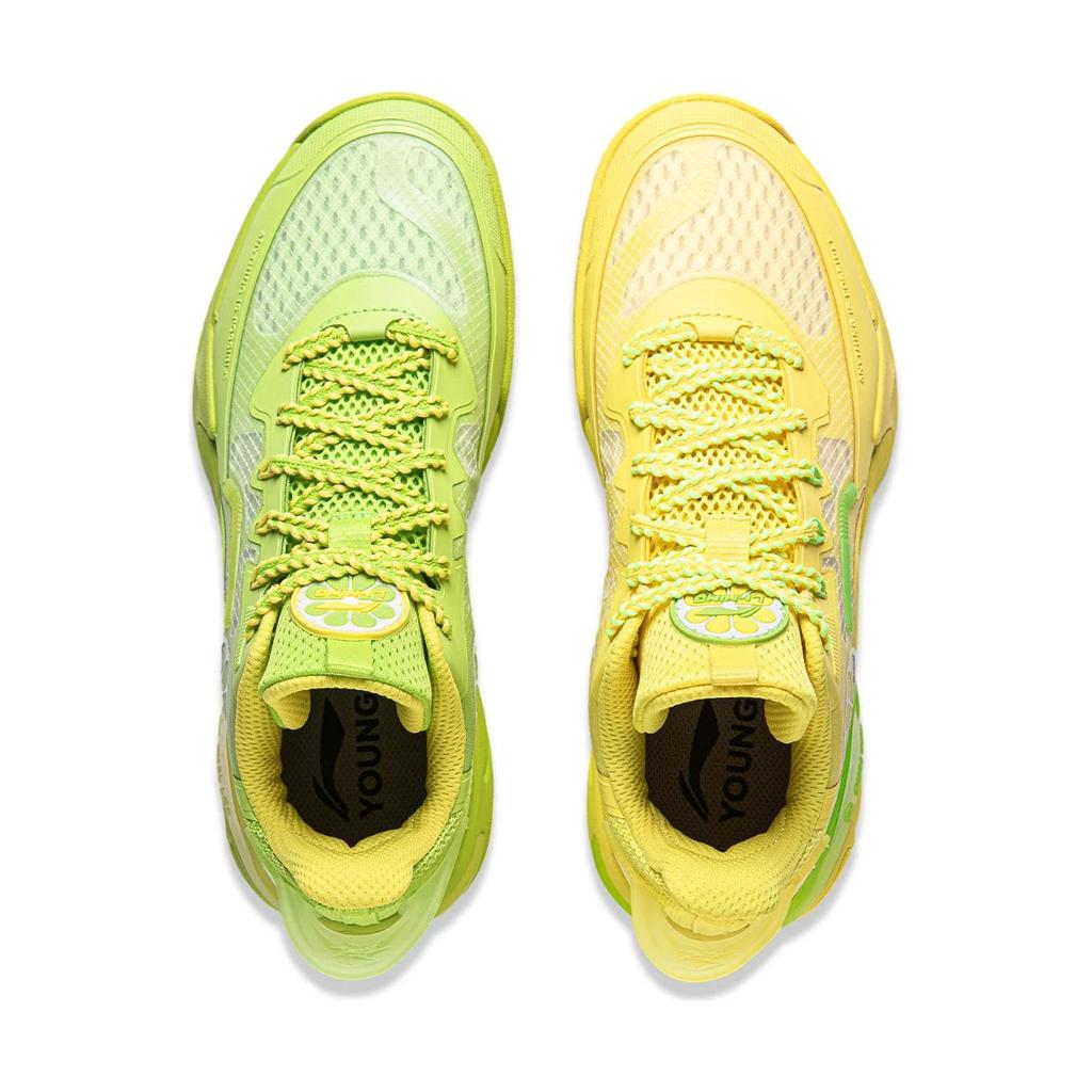 Li Ning YOUNG Fengying 2.0 ЛЕГКАЯ ПЕНА Платформа Низкие Детские Баскетбольные Кроссовки Зеленый Желтый YKBU072-5