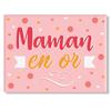 [A3373] - Ceramic Magnet 'Maman' Pink (golden Mom) - 8x6cm