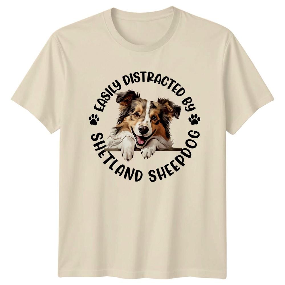 Easily Distracted By Shetland Sheepdog Unisexs TShirt Unisexs Tee Graphic Top
