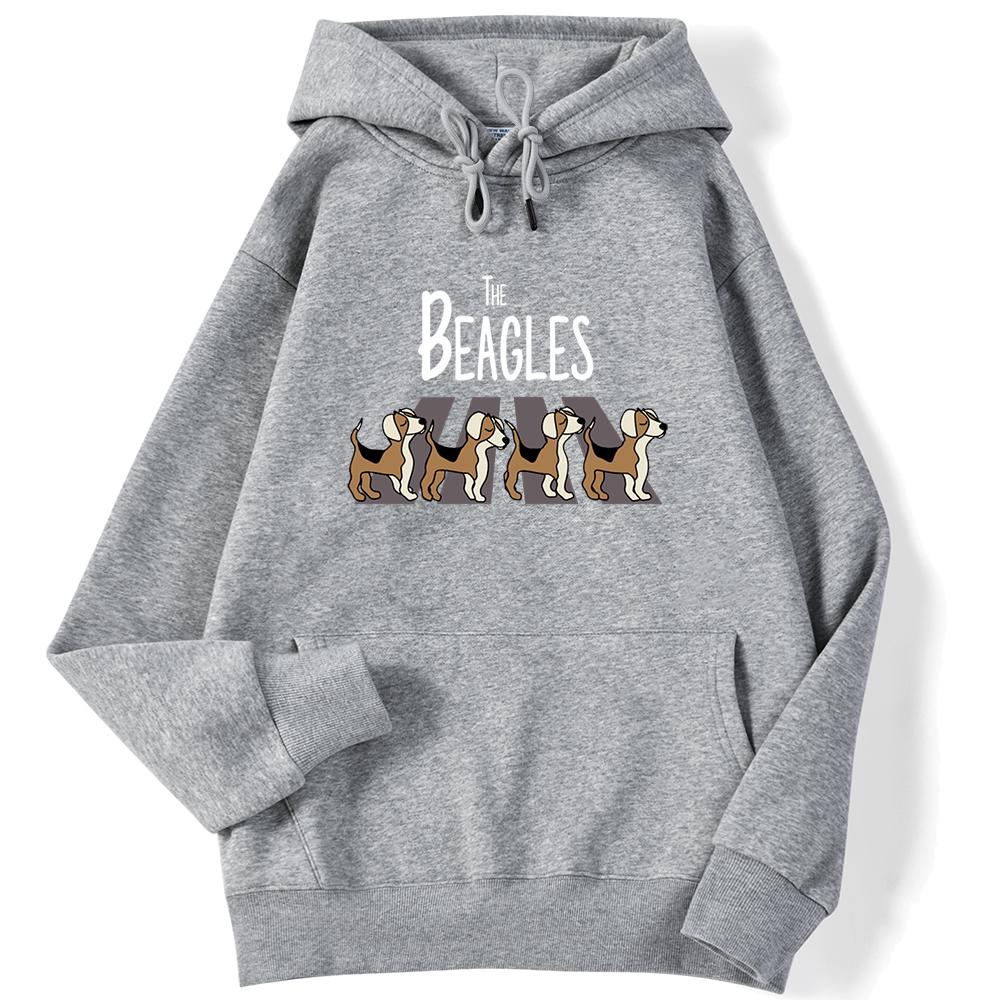 Осенняя женская толстовка с капюшоном The Beagles Simplicity Printing Pullover Свободная теплая толстовка с капюшоном Удобные эластичные топы Kawaii Женская уличная одежда