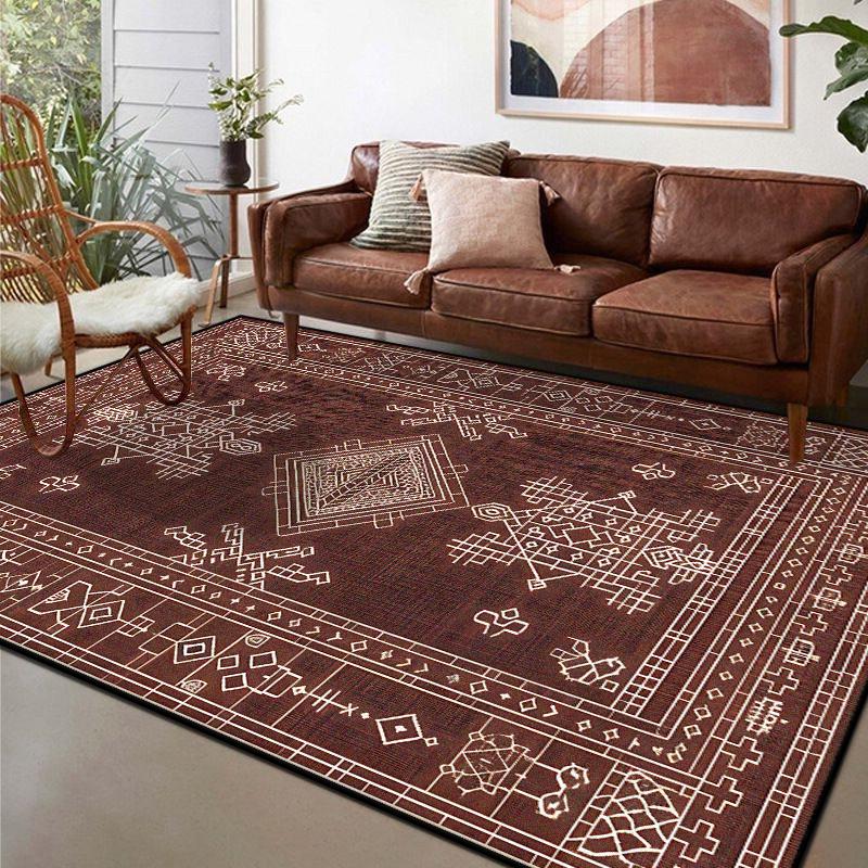 American Retro Living Room Carpet Geometric Classical Decoration Sofa Non-slip Rug Easy Clean Bedroom Cloakroom Soft Floor Mat