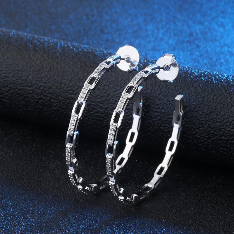 Серьги-кольца WWJ INS Style 18-каратного золотого цвета, большие круглые украшения из циркона с паве