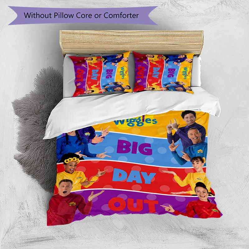 3 шт. Постельное белье с рисунком The Wiggles, комплект пододеяльника включает пододеяльник и наволочки, идеальное украшение спальни и подарок на все сезоны