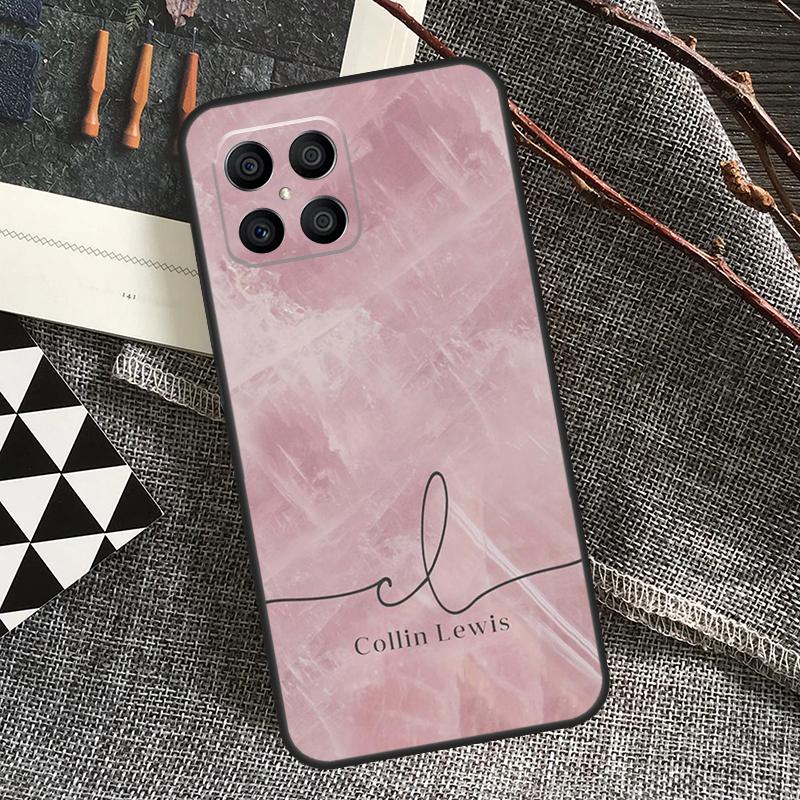 ПЕРСОНАЛИЗИРОВАННЫЙ мраморный чехол с именем и блестками для Honor 90 70 50 Lite Magic 5 Magic 6 Pro X6 X7 X8 X9 X6a X7a X8a X9a X8b X9b